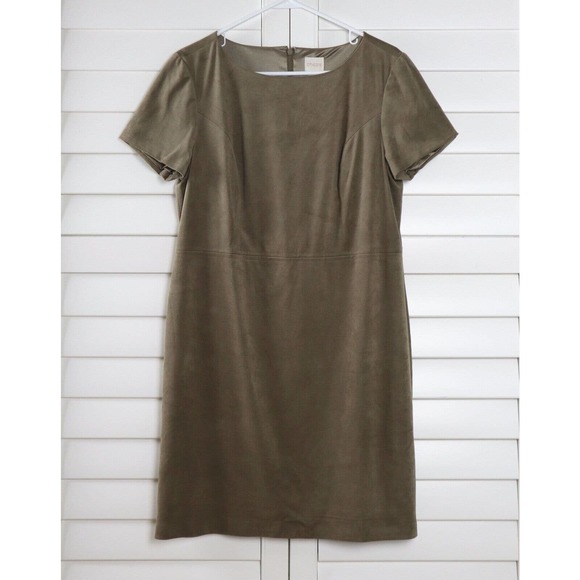 CHICO'S NWT $149 Beige Faux Suede Lined Sheath Dress Size 0.5 US Small / 6 - Picture 5 of 6